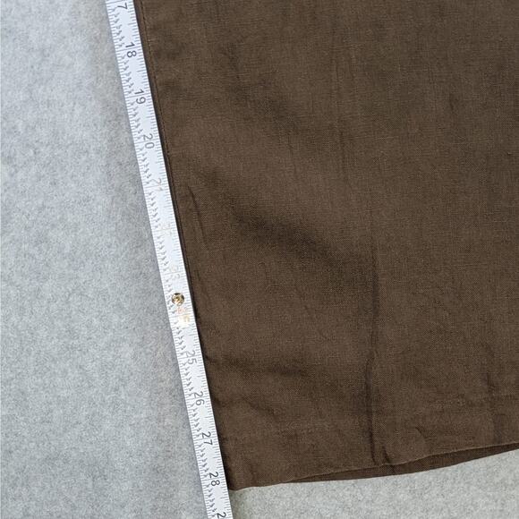 Vintage Rafaella 100% Linen Pants Womens 10 Brown Straight Leg Drawstring Casual - Picture 9 of 10